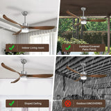 NNEDSZ Modern Ceiling Fan with Lights, Remote, Brown