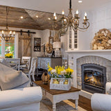 NNEDSZ Rustic Chandeliers, 8-Light , French Country ,Vintage Iron