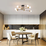NNEDSZ Modern Black Gold Ceiling Light 8 Lights