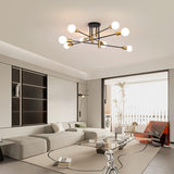 NNEDSZ Modern Black Gold Ceiling Light 8 Lights