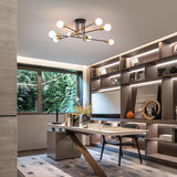 NNEDSZ Modern Black Gold Ceiling Light 8 Lights