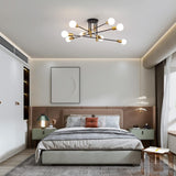 NNEDSZ Modern Black Gold Ceiling Light 8 Lights