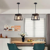 NNEDSZ Farmhouse Pendant Light Rustic Lantern Chandelier Black