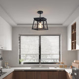 NNEDSZ Farmhouse Pendant Light Rustic Lantern Chandelier Black