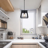 NNEDSZ Farmhouse Pendant Light Rustic Lantern Chandelier Black