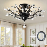 NNEDSZ Crystal Chandelier LED Ceiling Light , 4 lights,  Black