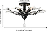 NNEDSZ Crystal Chandelier LED Ceiling Light , 4 lights,  Black