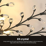 NNEDSZ Crystal Chandelier LED Ceiling Light , 4 lights,  Black