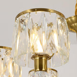 NNEDSZ Gold Chandelier, 6 Lights, Wagon Wheel Clear Crystal