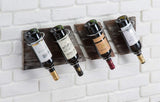 NNEDSZ Rustic Wood and Metal Wine Rack Set for 4 Bottle Storage Holder for Home Bar Kitchen Living Room