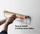 NNEDSZ Wall Mount Solid Wood Shelf with Towel Rack Bar Holder Bathroom Organizer Hanger