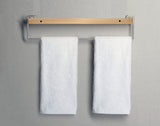 NNEDSZ Wall Mount Solid Wood Shelf with Towel Rack Bar Holder Bathroom Organizer Hanger