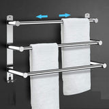 NNEDSZ Stretchable 45-75 cm Towel Bar for Bathroom and Kitchen (Three Bars)