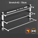 NNEDSZ Stretchable 45-75 cm Towel Bar for Bathroom and Kitchen (Three Bars)