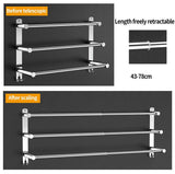 NNEDSZ Stretchable 45-75 cm Towel Bar for Bathroom and Kitchen (Three Bars)