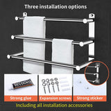 NNEDSZ Stretchable 45-75 cm Towel Bar for Bathroom and Kitchen (Three Bars)