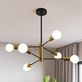 NNEDSZ Sputnik Chandelier Modern Industrial, 6-Light , Black & Gold