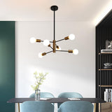 NNEDSZ Sputnik Chandelier Modern Industrial, 6-Light , Black & Gold