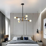 NNEDSZ Sputnik Chandelier Modern Industrial, 6-Light , Black & Gold