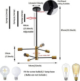 NNEDSZ Sputnik Chandelier Modern Industrial, 6-Light , Black & Gold