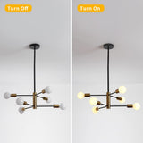 NNEDSZ Sputnik Chandelier Modern Industrial, 6-Light , Black & Gold