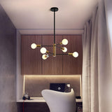 NNEDSZ Sputnik Chandelier Modern Industrial, 6-Light , Black & Gold