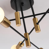 NNEDSZ Mid Century Chandelier Modern, 6-Light , Black & Gold