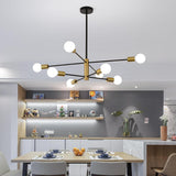NNEDSZ Sputnik Chandelier Modern Industrial, 8-Light , Black & Gold