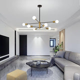NNEDSZ Sputnik Chandelier Modern Industrial, 8-Light , Black & Gold