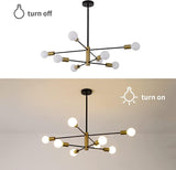 NNEDSZ Sputnik Chandelier Modern Industrial, 8-Light , Black & Gold