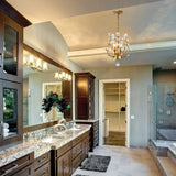 NNEDSZ Crystal Chandelier Vintage, 3 Lights, Gold