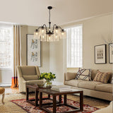 NNEDSZ Crystal Chandelier Industrial Farmhouse, Black