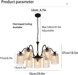 NNEDSZ Crystal Chandelier Industrial Farmhouse, Black