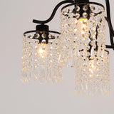 NNEDSZ Crystal Chandelier Industrial Farmhouse, Black