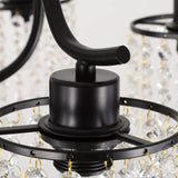 NNEDSZ Crystal Chandelier Industrial Farmhouse, Black
