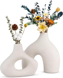 NNEDSZ Ceramic Set of 2 Modern White Vases for Home D�cor