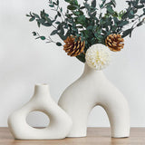 NNEDSZ Ceramic Set of 2 Modern White Vases for Home D�cor