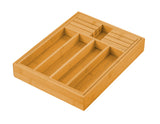 NNEDSZ Large Capacity Bamboo Expandable Drawer Organizer with Knife Block Holder for Home Kitchen Utensils