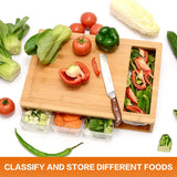 NNEDSZ Large Bamboo Cutting Board and 4 Containers with Mobile Holder gift included for Home Kitchen