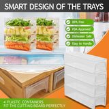 NNEDSZ Large Bamboo Cutting Board and 4 Containers with Mobile Holder gift included for Home Kitchen