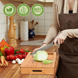 NNEDSZ Large Bamboo Cutting Board and 4 Containers with Mobile Holder gift included for Home Kitchen