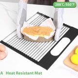 NNEDSZ Large Stainless Steel Roll Up Dish Drying Rack with Utensil Holder for Home Kitchen