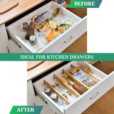 NNEDSZ 4 Pack Bamboo Adjustable Kitchen Drawer Dividers (Large, 44-55 cm)