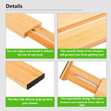 NNEDSZ 6 Pack Bamboo Adjustable Kitchen Drawer Dividers (Large, 44-55 cm)