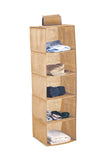 NNEDSZ 5 Tier Shelf Hanging Closet Organizer and Storage for Clothes (Beige)