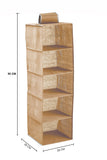 NNEDSZ 5 Tier Shelf Hanging Closet Organizer and Storage for Clothes (Beige)