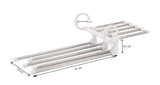 NNEDSZ 2 Pack Stainless Steel Adjustable 5 in 1 Pants Hangers Non-Slip Space Saving for Home Storage