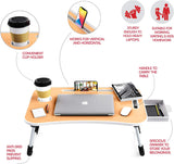 NNEDSZ CARLA HOME Laptop Bed Desk with Storage and foldable legs for Adults, Kids & Home Office