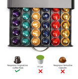 NNEDSZ CARLA HOME Coffee Pods Holder Storage Drawer Compatible with 60 Nespresso Pods for Kitchen Storage & Organisation (Black)