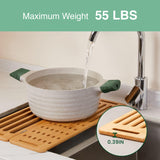 NNEDSZ CARLA HOME Foldable Bamboo Dish Drying Rack for Kitchen